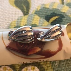 Clip on Earring  silver tone